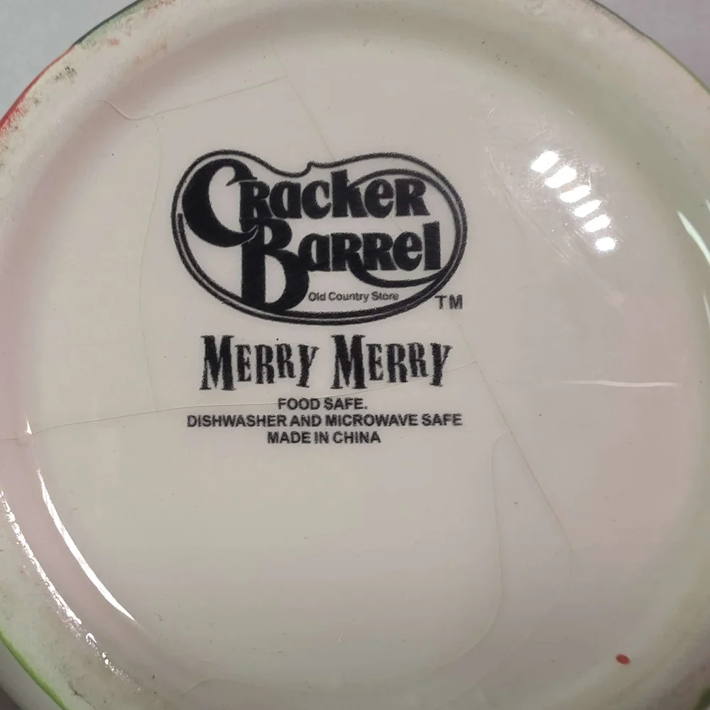 Cracker Barrel Christmas Merry Merry Snowman‎ 2-Piece Ceramic Bowls